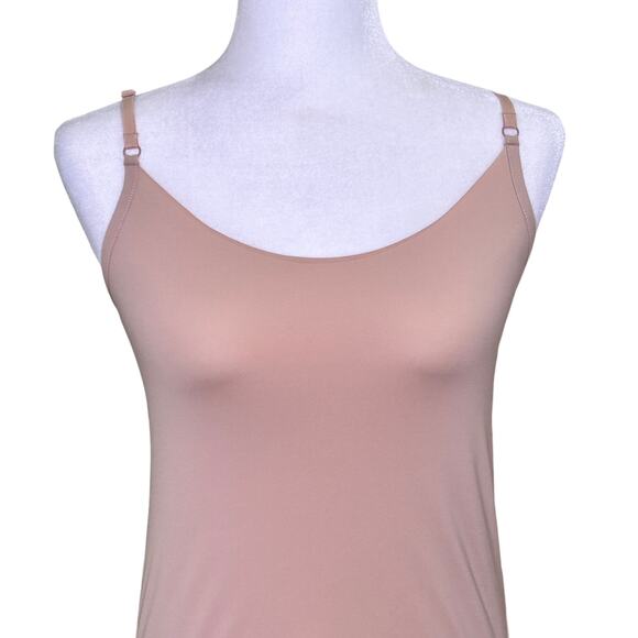 Halogen Tan Camisole Dress Slip Nylon Spandex Adjustable Straps - Picture 2 of 7